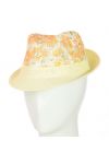 Шляпа Челентанка 12017-16 оранжевый-молочный