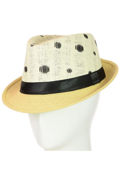 Шляпа Челентанка 12017-31 черный-бежевый