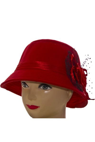 Шляпа фетровая F16007 красный