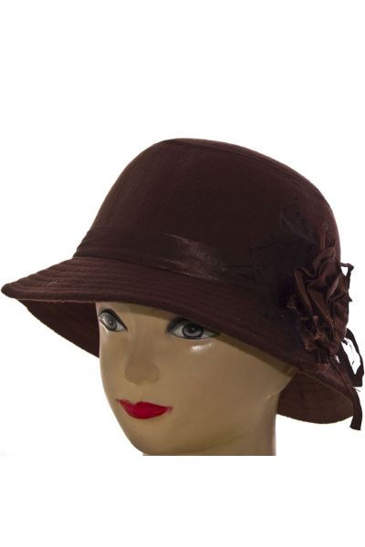 Шляпа фетровая F16007 тёмно-коричневый